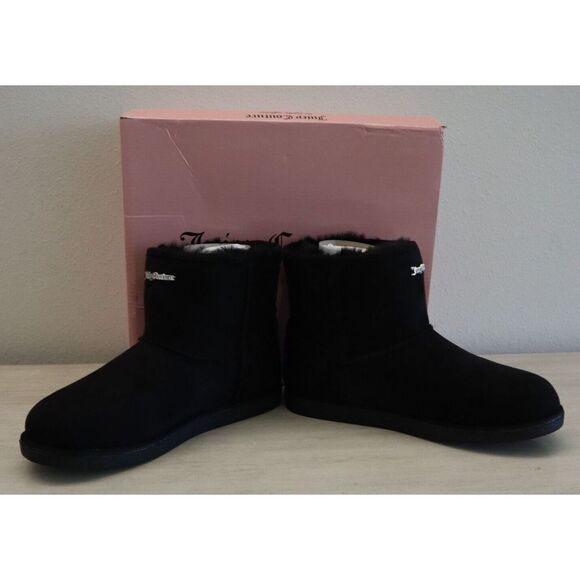 Juicy Couture B3262SW Women’s Sz 9 Black Kave Faux Fur Lining Winter Boots - Picture 3 of 9